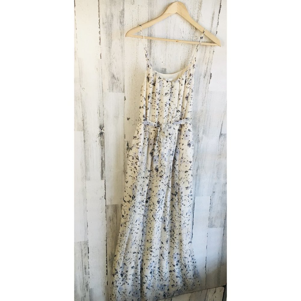 NWOT Joie Marucheka SIlk Chiffon Maxi Dress Cream Floral Belted Lined S